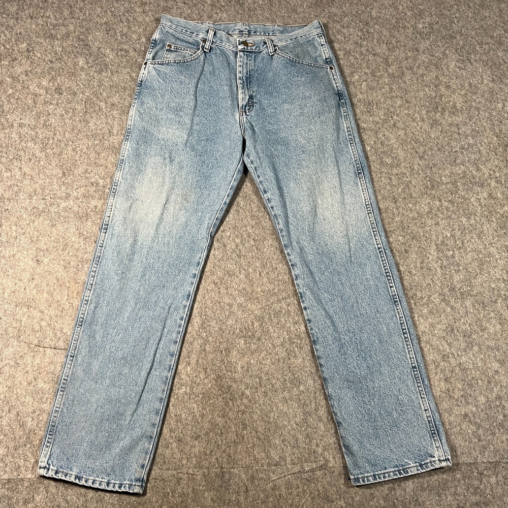 Wrangler Men's Jeans Size 34x32 Blue Denim Stone Wash Regular Fit Pants Casual‎